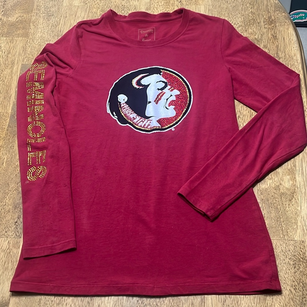 Campus Couture Florida Seminoles Rhinestone Tee size M fits like Small